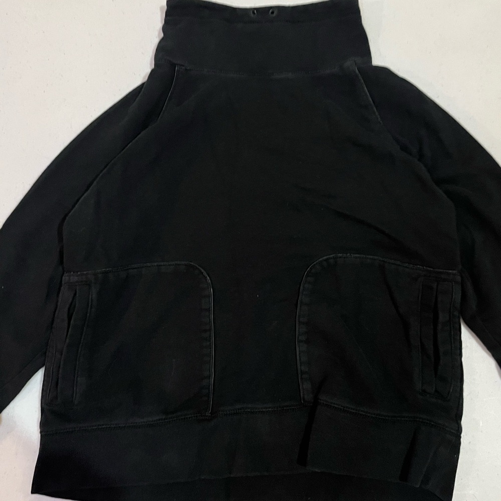 Black High Neck Pullover Hoodie by Alexander wang